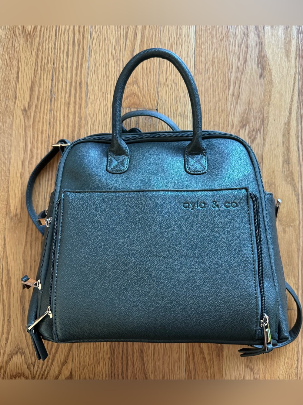 Ayla & Co Vegan Leather Diaper Bag - Ayla Mini Olive
